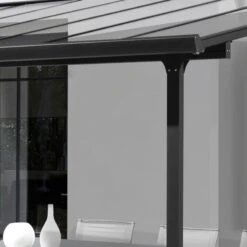 Toit De Terrasse 12,83m² Aluminium Anthracite Et Polycarbonate Habrita -Mobilier De Jardin toit de terrasse 1283m aluminium anthracite et polycarbonate habrita 3