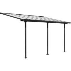 Toit De Terrasse 12,83m² Aluminium Anthracite Et Polycarbonate Habrita -Mobilier De Jardin toit de terrasse 1283m aluminium anthracite et polycarbonate habrita 5