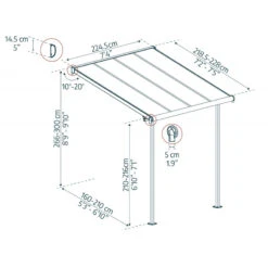 Toit De Terrasse 224x224cm En Aluminium Blanc Et Polycarbonate 6mm SIERRA - Canopia By Palram 8 Toit De Terrasse 224x224cm En Aluminium Blanc Et Polycarbonate 6mm SIERRA - Canopia By Palram -Mobilier De Jardin toit de terrasse 224x224cm en aluminium blanc et polycarbonate 6mm sierra palram 2