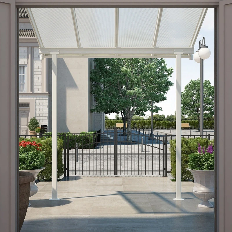 Toit De Terrasse 224x224cm En Aluminium Blanc Et Polycarbonate 6mm SIERRA - Canopia By Palram 4 Toit De Terrasse 224x224cm En Aluminium Blanc Et Polycarbonate 6mm SIERRA - Canopia By Palram – Image 4