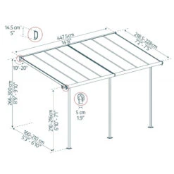 Toit De Terrasse 224x448cm En Aluminium Blanc Et Polycarbonate 6mm SIERRA - Canopia By Palram 8 Toit De Terrasse 224x448cm En Aluminium Blanc Et Polycarbonate 6mm SIERRA - Canopia By Palram -Mobilier De Jardin toit de terrasse 224x448cm en aluminium blanc et polycarbonate 6mm sierra palram 2