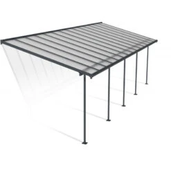 Toit De Terrasse 295x860cm En Aluminium Gris Et Polycarbonate 6mm SIERRA - Canopia By Palram
