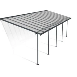 Toit De Terrasse 295x924cm En Aluminium Gris Et Polycarbonate 6mm SIERRA - Canopia By Palram -Mobilier De Jardin toit de terrasse 295x924cm en aluminium gris et polycarbonate 6mm sierra canopia by palram 2