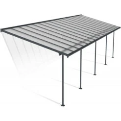 Toit De Terrasse 295x980cm En Aluminium Gris Et Polycarbonate 6mm SIERRA - Canopia By Palram