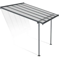 Toit De Terrasse 299x314cm En Aluminium Gris Et Polycarbonate 6mm SIERRA - Canopia By Palram -Mobilier De Jardin toit de terrasse 299x314cm en aluminium gris et polycarbonate 6mm sierra canopia by palram 2