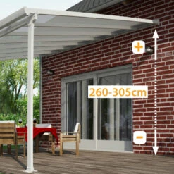 Toit De Terrasse 300x305cm En Aluminium Gris Et Polycarbonate 8mm FERIA - Canopia By Palram -Mobilier De Jardin toit de terrasse 300x305cm en aluminium gris et polycarbonate 8mm feria palram 3