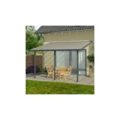 Toit De Terrasse 300x500cm En Alu Gris Anthracite Et Polycarbonate 8mm PATIO