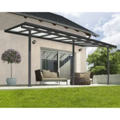 Toit De Terrasse 300x546cm En Aluminium Gris Et Polycarbonate 8mm FERIA - Canopia By Palram -Mobilier De Jardin toit de terrasse 300x546cm en aluminium gris et polycarbonate 8mm feria palram 3
