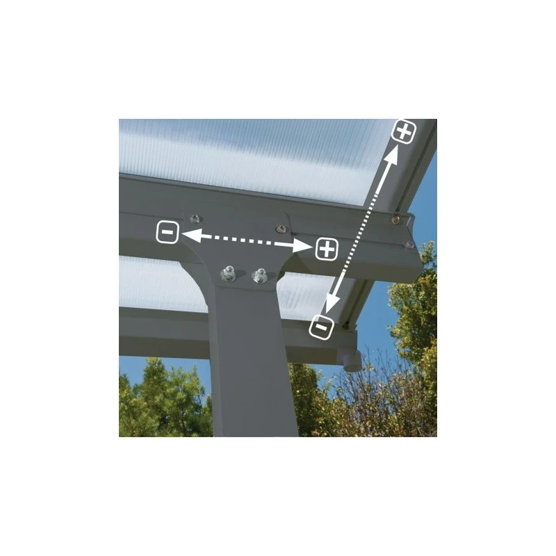 Toit De Terrasse 300x600cm En Alu Gris Anthracite Et Polycarbonate 8mm PATIO 2 Toit De Terrasse 300x600cm En Alu Gris Anthracite Et Polycarbonate 8mm PATIO – Image 2