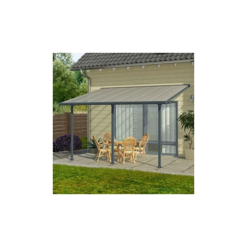Toit De Terrasse 300x600cm En Alu Gris Anthracite Et Polycarbonate 8mm PATIO 1 Toit De Terrasse 300x600cm En Alu Gris Anthracite Et Polycarbonate 8mm PATIO