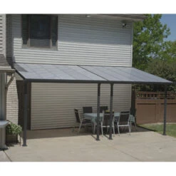 Toit De Terrasse 300x610cm En Aluminium Gris Et Polycarbonate 8mm FERIA - Canopia By Palram -Mobilier De Jardin toit de terrasse 300x610cm en aluminium gris et polycarbonate 8mm feria palram 3