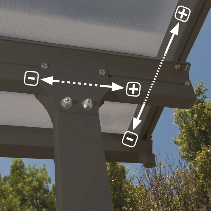 Toit De Terrasse 300x851cm En Aluminium Gris Et Polycarbonate 8mm FERIA - Canopia By Palram 5 Toit De Terrasse 300x851cm En Aluminium Gris Et Polycarbonate 8mm FERIA - Canopia By Palram – Image 5