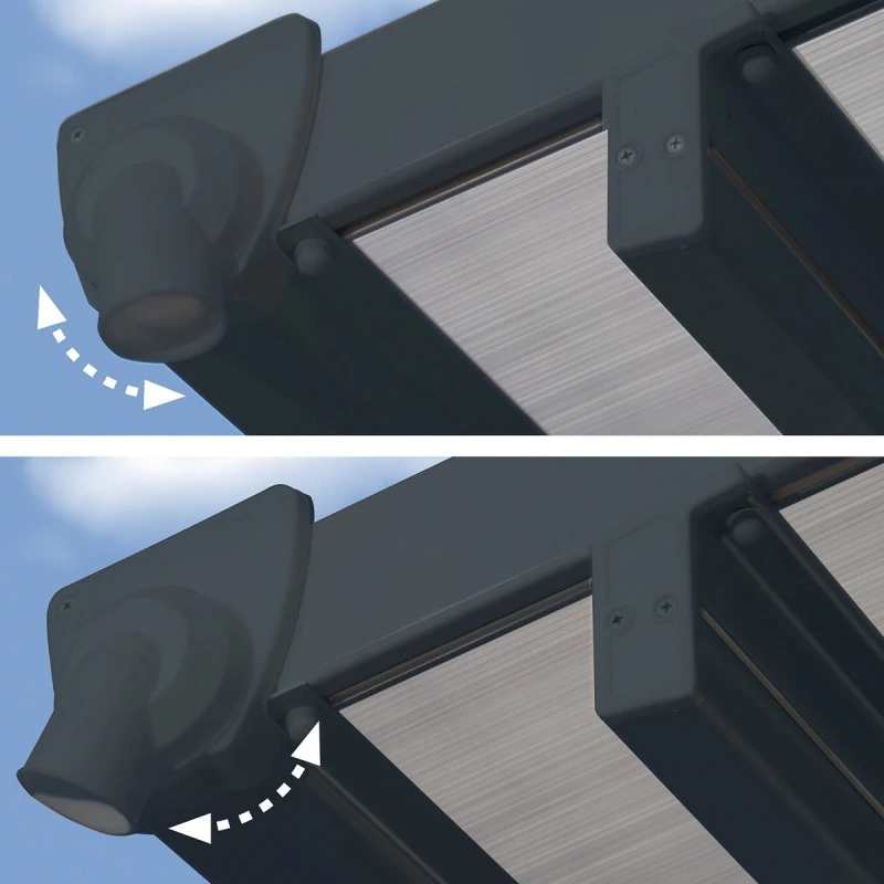 Toit De Terrasse 300x1340cm En Aluminium Gris Et Polycarbonate 8mm FERIA - Canopia By Palram 5 Toit De Terrasse 300x1340cm En Aluminium Gris Et Polycarbonate 8mm FERIA - Canopia By Palram – Image 5