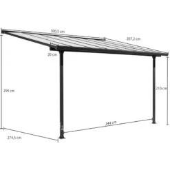 Toit De Terrasse 9,21m² Aluminium Anthracite Et Polycarbonate Habrita -Mobilier De Jardin toit de terrasse 921m aluminium anthracite et polycarbonate habrita 3