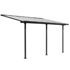 Toit De Terrasse En Alu Anthracite 12,83m² + Rideau D’ombrage Habrita -Mobilier De Jardin toit de terrasse en alu anthracite 1283m rideau dombrage habrita 2