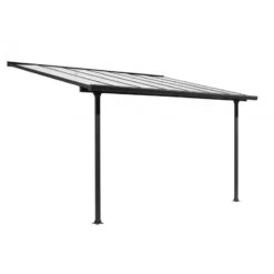 Toit De Terrasse En Alu Anthracite 9,21m² + Rideau D’ombrage Habrita -Mobilier De Jardin toit de terrasse en alu anthracite 921m rideau dombrage habrita 2