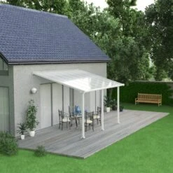 Toit De Terrasse En Aluminium Blanc 3x4,25m + PC 16mm Olympia - Palram - Canopia