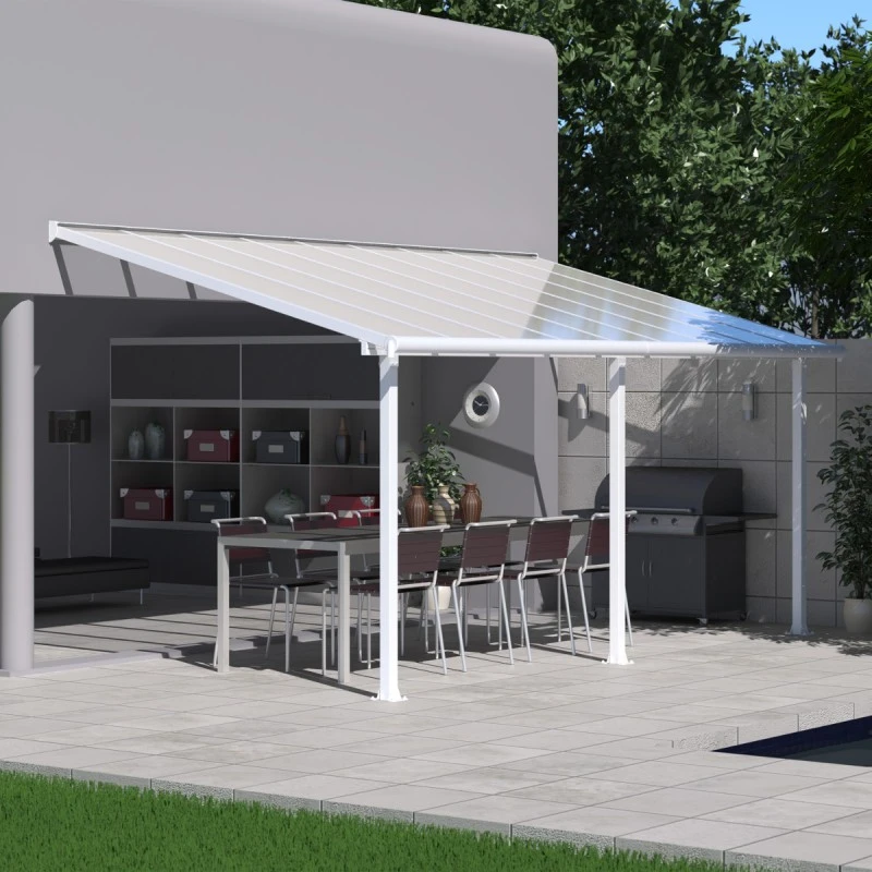 Toit De Terrasse En Aluminium Blanc 3x5,46m + PC 16mm Olympia - Palram - Canopia 1 Toit De Terrasse En Aluminium Blanc 3x5,46m + PC 16mm Olympia - Palram - Canopia