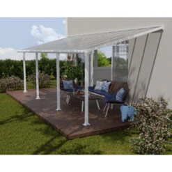 Toit De Terrasse En Aluminium Blanc 3x7,30m + PC 16mm Olympia - Palram - Canopia