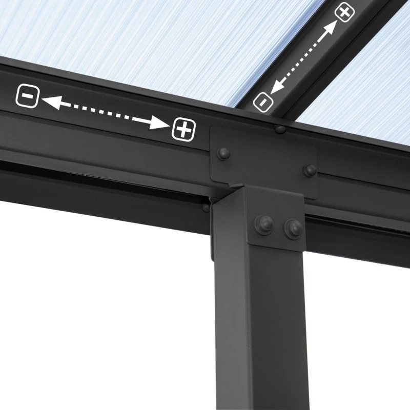 Toit De Terrasse En Aluminium Gris 3x3,05m Et PC 16mm Olympia - Palram - Canopia 5 Toit De Terrasse En Aluminium Gris 3x3,05m Et PC 16mm Olympia - Palram - Canopia – Image 5