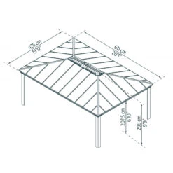 Tonnelle De Jardin En Alu Et Polycarbonate 422x606cm Dallas – Canopia By Palram -Mobilier De Jardin tonnelle de jardin en alu et polycarbonate 14x20 ft dallas canopia 2