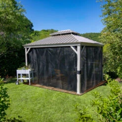 Tonnelle De Jardin Messina 363x483cm En Aluminium Thermolaqué Champagne– SOJAG -Mobilier De Jardin tonnelle de jardin messina 363x483cm en aluminium thermolaque champagne sojag 2