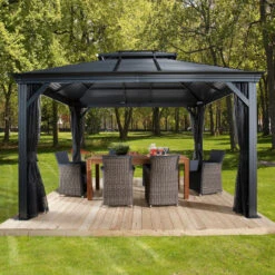 Tonnelle De Jardin Mykonos 364x484cm En Aluminium Thermolaqué – SOJAG -Mobilier De Jardin tonnelle de jardin mykonos 364x484cm en aluminium thermolaque sojag 2