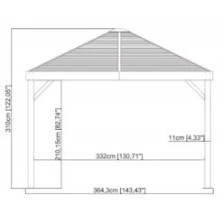 Tonnelle De Jardin South Beach 363x363cm En Aluminium Thermolaqué – SOJAG -Mobilier De Jardin tonnelle de jardin south beach 363x363cm en aluminium thermolaque sojag 5