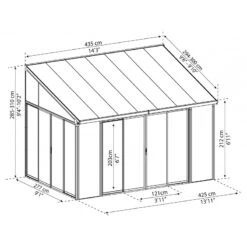 Véranda 300x425cm En Alu Blanc Et Polycarbonate 8mm Sanremo - Palram - Canopia -Mobilier De Jardin veranda 300x425cm en alu blanc et polycarbonate 8mm sanremo 3