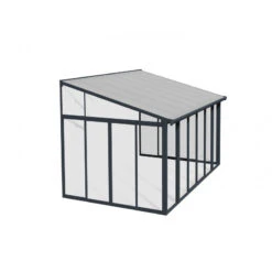 Véranda 300x425cm En Alu Gris Et Polycarbonate 8mm Sanremo - Palram - Canopia -Mobilier De Jardin veranda 300x425cm en alu gris et polycarbonate 8mm sanremo palram 3