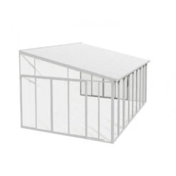 Véranda 400x425cm En Alu Blanc Et Polycarbonate 8mm Sanremo - Palram - Canopia -Mobilier De Jardin veranda 400x425cm en alu blanc et polycarbonate 8mm sanremo palram 2