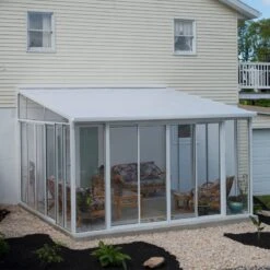 Véranda 400x425cm En Alu Blanc Et Polycarbonate 8mm Sanremo - Palram - Canopia -Mobilier De Jardin veranda 400x425cm en alu blanc et polycarbonate 8mm sanremo palram 4