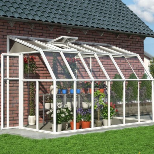 Véranda En PVC Et Polycarbonate Transparent 200x386cm Sun Room - Canopia By Palram -Mobilier De Jardin veranda en pvc et polycarbonate transparent 200x386cm sun room rion