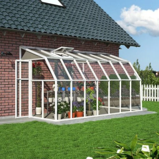 Véranda En PVC Et Polycarbonate Transparent 200x448cm Sun Room - Canopia By Palram -Mobilier De Jardin veranda en pvc et polycarbonate transparent 200x448cm sun room rion