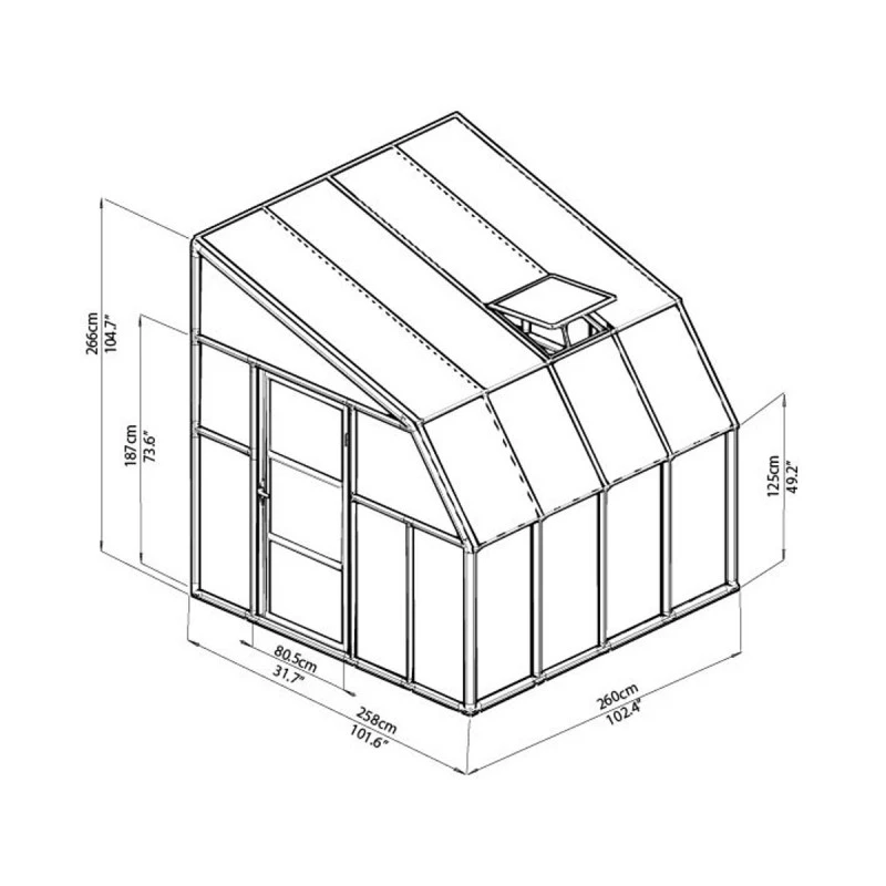 Véranda En PVC Et Polycarbonate Transparent 258x260cm Sun Room - Canopia By Palram 6 Véranda En PVC Et Polycarbonate Transparent 258x260cm Sun Room - Canopia By Palram – Image 6