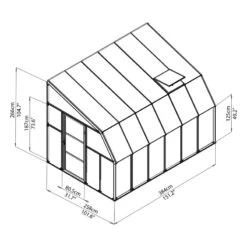 Véranda En PVC Et Polycarbonate Transparent 258x384cm Sun Room - Canopia By Palram -Mobilier De Jardin veranda en pvc et polycarbonate transparent 258x384cm sun room rion 4